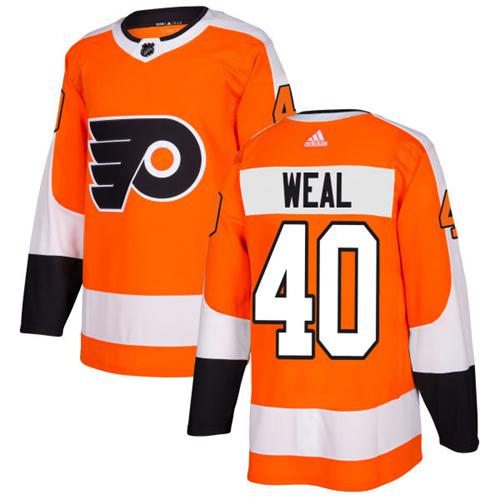 Adidas Men Philadelphia Flyers #40 Jordan Weal Orange Home Authentic Stitched NHL Jersey